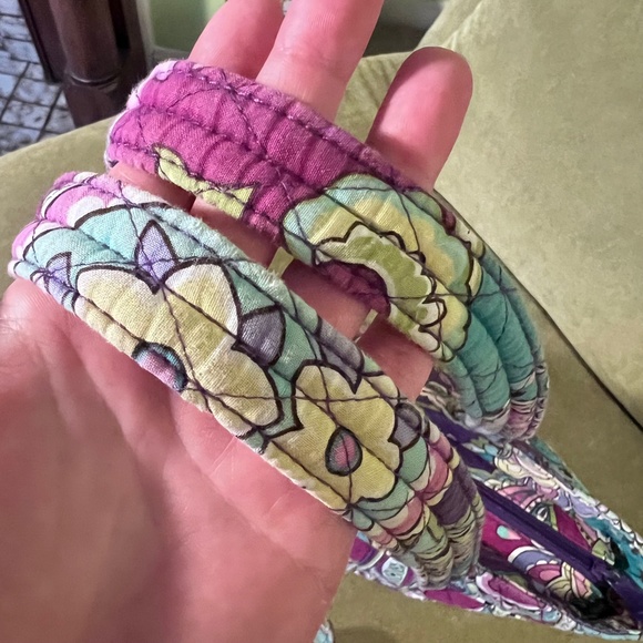 Vera Bradley HEATHER Purple/Teal Mandy Tote Shoulder Bag & Turnlock Wallet Combo - Picture 8 of 11